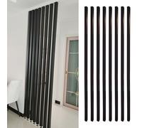 Floor To Ceiling Wooden Wall Partition Post Room Divider, Wood Slats Screen Partition Posts, Customizable Entrance Hall Partitions Screen Column(Black,H 160cm/5.2ft)