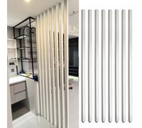 Floor To Ceiling Wooden Wall Partition Post Room Divider, Wood Slats Screen Partition Posts, Customizable Entrance Hall Partitions Screen Column(White,H 240cm/7.9ft)