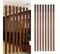 Floor To Ceiling Wooden Wall Partition Post Room Divider, Wood Slats Screen Partition Posts, Customizable Entrance Hall Partitions Screen Column(Walnut,H 210cm/6.9ft)