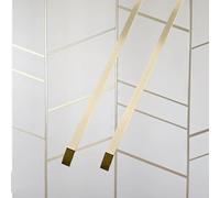 Floor Transition Strip 2 Pcs Brushed Brass Thresholds Bar for Wall Decor, Heavy Duty Edge Transition Strip Flap for Entry Doorsill, Solid Threshold Trim for Marble to Vinyl(3x10mm)
