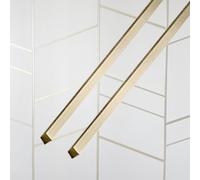 Floor Transition Strip 2 Pcs Brushed Brass Thresholds Bar for Wall Decor, Heavy Duty Edge Transition Strip Flap for Entry Doorsill, Solid Threshold Trim for Marble to Vinyl(5x5mm)