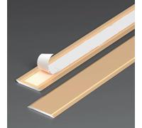 Floor Transition Strip 35.4x0.8in Aluminum Floor Flat Divider Strip Self Adhesive Threshold Strips, for Doorway Gap Covering(Gold,2Pcs)