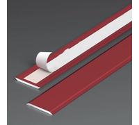 Floor Transition Strip 35.4x0.8in Aluminum Floor Flat Divider Strip Self Adhesive Threshold Strips, for Doorway Gap Covering(Red,2Pcs)
