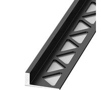 Floor Transition Strip 90 Degree Transition Strips Trim L-Shaped, Metal Threshold Edge Cover for Concrete Floor, 3Pcs 90cm Transitions Strip Cover for Vinyl/Laminate/Tile(Black)