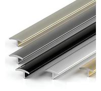 Floor Transition Strip Aluminium, For Joining Floor Gaps Tiles Carpet Threshold Transition Bridge The Height Gaps Between 2-5mm 3pcs 90cm(Gold)