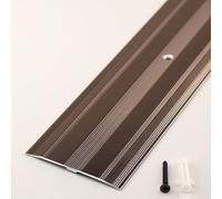 Floor Transition Strip Aluminum, 35.4in/90cm Metal Non Slip Threshold Strip Cover Gap Within 5cm Flooring Material Golden(Coffee,1Pcs)