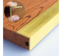 Floor Transition Strip Brass Edge Protector, Bright Threshold Trim Strip, L Shape Stair Nosing for Kitchens/Living Rooms/Bedrooms, Customized Available (Color : W x H, Size : 10x10mm(0.39"x0.39"