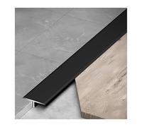 Floor Transition Strip for Carpet to Tile, Aluminum T Molding Flat Divider Strips Threshold Cover for Floor Gaps(Black,1.5cm x 270cm (3 * 90cm))