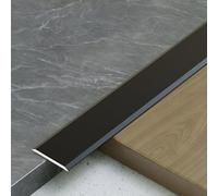 Floor Transition Strip for Doorways, Door Flat Transition Strips, Threshold Strip Metal T Molding Edge Trim Strip for Laminate Wood Tile Vinyl(Black,90 * 3.3cm)