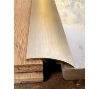 Floor Transition Strip for Wood to Tile, Brushed Brass Edge Trim, Gap Joining Ramp, Decorative Divider Bar for Seamless Flooring