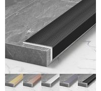 Floor Transition Strip, Laminate Floor Edging Trim Strip Waterproof Threshold Strips for Joining Floor Gaps, Doorway Transitions, Threshold Cover, Floor Tiles(Matte Black,40 mm x 20 mm)