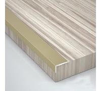 Floor Transition Strip Metal Stair Nose Protector Guard for Wooden Step, L-Shaped Walls Nosing Cover for Tile & Concrete, Wear-Resistant Step Treadmill for Outdoor(Champagne)