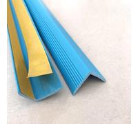 Floor Transition Strip Non-Slip Stairs Edge Cover with Backing Adhesive, PVC Wall Corner Guard Tread for Indoor, Uneven Carpet Edge Cover for Carpeted Stairs(Light Blue,1.5m)