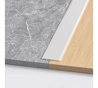 Floor Transition Strip Self Adhesive 3Pcs long Tile Floor Divider Strip Aluminum Floor Edging Trim Strip, Door Threshold for Joining Gaps, Threshold, Tiles(Silver,12 mmx0.9 m/0.5 inx3 ft)
