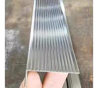 Floor Transition Strip Stainless Steels Stair Edge Trim Strip Edge Guard, Non-slip Flooring Threshold Transition Strip for Step, L Molding Edge Protector Safety Bumpers(L 1.3m (4.3ft),W 4cm (1.6in))
