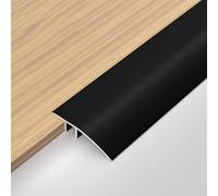 Floor Transition Strip Threshold Transitions Aluminum, Edging Trim Strip Bridge The Height Gap Between 0.3 to 0.6 Inches for Doorway Ramp Tiles Laminate Floor(Black)