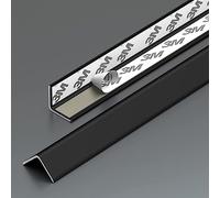 Floor Transition Strip Walkers Entry Ramp, Black Corner Guards for Walls, Metal Aluminum Wall Corner Protector Self Adhesive, Living Room Bedroom Bathroom Doorway Decor 90-Degree Angle Edge Trim Strip
