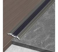 Floor Transition Strip with Thickened Decorative Trim and Rubber Anti-Slip Strip, Indoor/Outdoor Curved Carpet Transition Ramp(Gray,4.6cm)