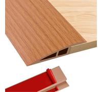 Floor Transition Strips,Double Sided Self Adhesive Door Threshold Strips for Laminate Doorway Edge,Threshold Height Difference from 0.7cm to 1cm(Yellow Wood Grain, 10mm×1m)