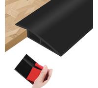 Floor Transition Strips PVC Self-adhesive Door Threshold Strips for Doorways Carpet Edging Laminate Floor Threshold Transition Profile (Black, 10mm×2m)