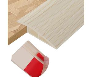 Floor Transition Strips PVC Self-adhesive Door Threshold Strips for Doorways Carpet Edging Laminate Floor Threshold Transition Profile (Beige Wood Grain, 20mm×2m)