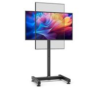 Floor TV Stand for 13-50 inch Screens, Tilting and Rotating Mount, Portrait to Landscape, Height Adjustable Corner Portable TV Stand Holds up to 77lbs, Max VESA 200x200mm AX1008TB