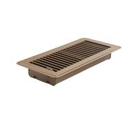 Floor Vent Cover with Parallel Louvers and Damper Controls, Brown | Rectangular Louvered Face, Slide Controls Connected to the Internal Damper, Covers a Household HVAC Duct Opening