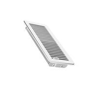 Floor Vent Cover with Parallel Louvers and Damper Controls, White | Rectangular Louvered Face, Slide Controls Connected to the Internal Damper, Covers a Household HVAC Duct Opening