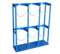 Floor/Wall Mount Oxygen Tank Rack with 2 Hinges, Oxygen Cylinder Holder Stand for Hospital Factory Laboratory CDC(87x31x100cm)