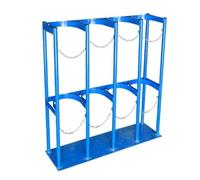 Floor/Wall Mount Oxygen Tank Rack with 2 Hinges, Oxygen Cylinder Holder Stand for Hospital Factory Laboratory CDC(115x31x100cm)