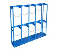 Floor/Wall Mount Oxygen Tank Rack with 2 Hinges, Oxygen Cylinder Holder Stand for Hospital Factory Laboratory CDC(142x31x100cm)