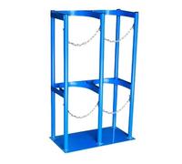 Floor/Wall Mount Oxygen Tank Rack with 2 Hinges, Oxygen Cylinder Holder Stand for Hospital Factory Laboratory CDC(59x31x100cm)