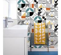 Floor Wall Tile Transfers Sticker for Home Decor, Peel & Stick self-Adhesive splashback, Tile Decals for Living Room Kitchen Bathroom Decor, 10 Pieces TS063L, 20x20cm