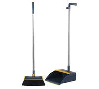 Floor with Long Handle - Broom and Dustpan Set, Efficient Sweeping Tool | Indoor Cleaning Accessories Tools, Functional for Home Kitchen Garage Bedroom Dining Room Laundry Room and Living Spaces