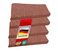 Floordirekt 15 x Stair Tread Mats, Stair Mats Indoor for Stair Carpet, Self-Adhesive, Rug for Stair Protectors, Stair Protection (London, Terrac, 65 x 23 cm, Rectangular)