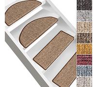 Floordirekt Alto Stair Mat - Stair Protection with Angle Rail and Adhesive Strips - Rectangular or Rectangular - Made in Germany - Stair Carpet (Rectangular, Brown)