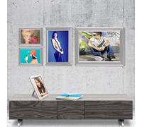 Floordirekt Aluminium Snap Poster Frame Quick Change Wall Display For Office Retail Menu A3 Silver - 45 X 33 Cm