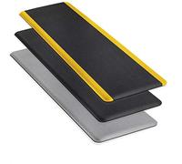 Floordirekt Anti-fatigue mat soft step 90 x 800 cm, black/yellow - ergonomic workplace mat for more comfort when standing and running - non-slip and durable