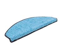 Floordirekt Barcelona Self Adhesive Edged Soft Shaggy Stair Tread Mat For Indoor Stairs Semicircular Light Blue 23.5 X 65 Cm