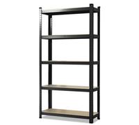 Floordirekt Black Heavy Duty Shelving Rack Metal Boltless Shelves Durable Garage Storage Unit 180 X 90 X 40 Cm Black