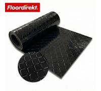 Floordirekt Check Quadra Pvc Flooring Black 2 mm Thick Square Pattern Slip Resistant Easy Clean Cut To Size Vinyl Floor Roll 110 Cm X 450 Cm