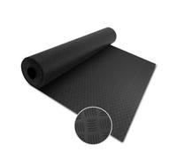 Floordirekt Checker Plate Pvc Vinyl Flooring Black 2 mm Thick Non Slip Sheet Vinyl Roll For Garage Gym Areas 120 X 600 Cm