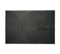 Floordirekt Circa Dirt Trapper Mat, Non-Slip Doormat with Innovative TPE Technology Backing, Ideal for Entrances, Hallways and Front Door, Anthracite Waves - 60 x 90 cm