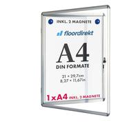 Floordirekt Display Case 1 x A4 Including 2 Magnets Information Box Notice Box Magnetic & Writeable Back Panel Poster Display Case with Aluminium Frame and Acrylic Glass