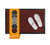 Floordirekt DURA Dirt Trapper Mat, Entrance Mat, Absorbent Washable Front Door Mat, Non-Slip Dust Control Barrier Mat for Indoor and Outdoor Use, Cleaning Doormat (Red, 40 x 60 cm)