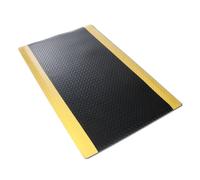 Floordirekt Dyna-Protect Diamond Anti Fatigue Workplace Mat R10 Slip Resistant Pvc Standing Floor Mat Black Yellow 120 X 450 Cm
