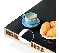 Floordirekt Empire Coloured Pvc Table Protector 1.5mm Bevelled Edge Water Repellent Dining Kitchen Desk Black 100 X 300 Cm