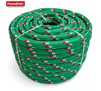 Floordirekt Extra Strong Polypropylene Rope K2 22mm Heavy Duty Floating Uv Resistant For Camping Marine Green Red - 20 M
