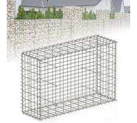Floordirekt Gabion Basket Lenox Galvanised Steel Basket Garden Privacy Screen Wall 100 Cm X 80 Cm X 30 Cm