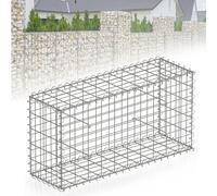 Floordirekt Gabion Stone Basket Metal 100 x 50 x 30 cm Galvanised Wire Basket with Mesh Size 5 x 10 cm, Stone Wall as Garden Fence, Gabion Grid as Privacy Screen, Lenox